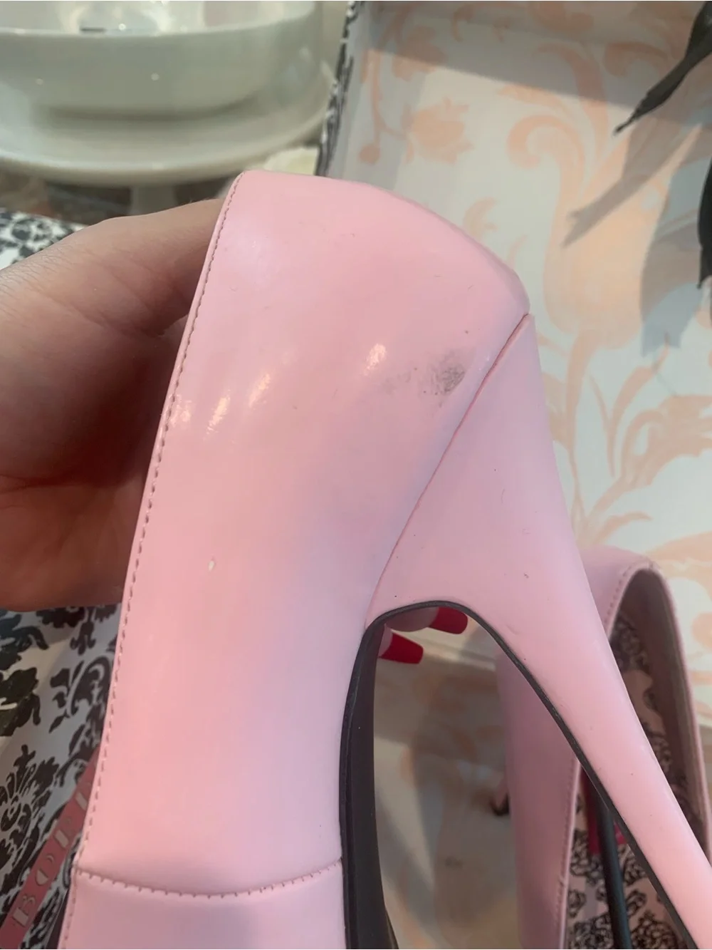 Pleaser Light Pink Patent High-Stiletto Platform Pump